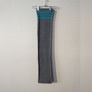 Lululemon Athletica Wool Gray Teal Striped Scarf Soft Comfy Warm